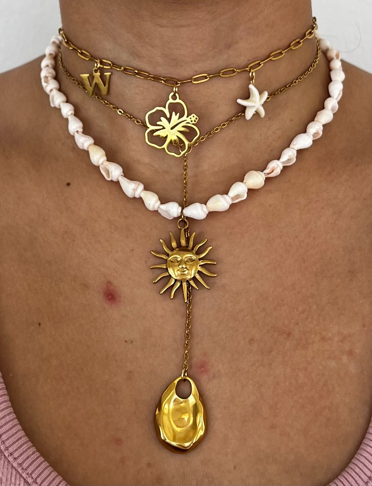 seashell sun necklace✨