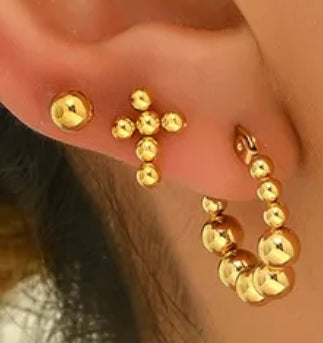 gold bubble earrings trio✨