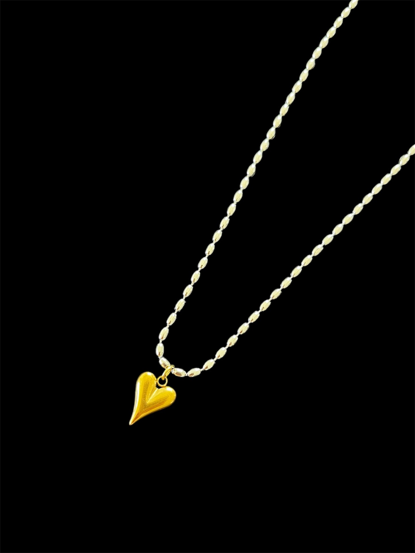 2 tones heart necklace✨